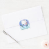 Walvis Kerstmis Sinterklaas Zee & Groeten Nautilus Vierkante Sticker (Envelop)