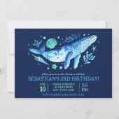 Walvis, koraal en zeeschelpen onder het Zee blauw Kaart (Voorkant)