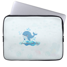 Walvis Laptophoes | Oceaan esthetiek Laptop Sleeve