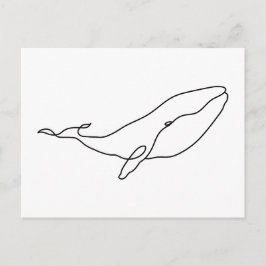 Walvis, lijntekening illustratie briefkaart