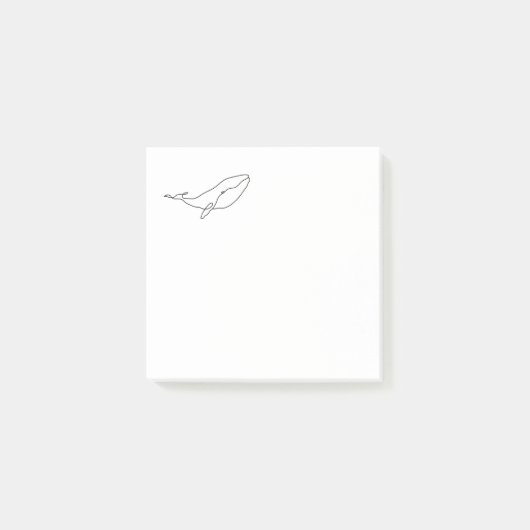 Walvis, lijntekening illustratie post-it® notes (Voorkant)