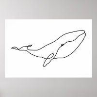 Walvis, lijntekening illustratie