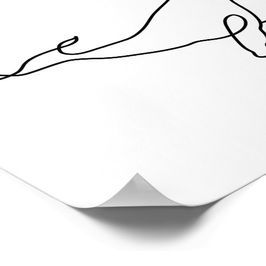 Walvis, lijntekening illustratie poster (Hoek)