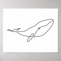 Walvis, lijntekening illustratie