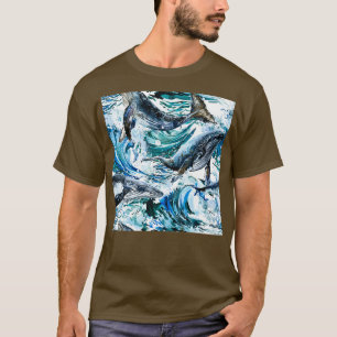 walvis met golfpatroon t-shirt