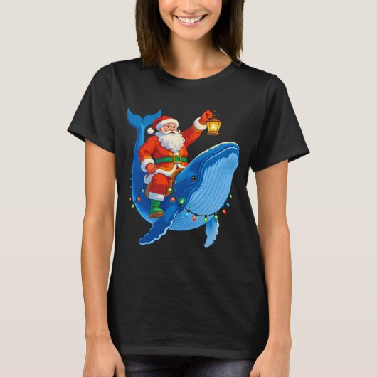 Walvis met kerstman t-shirt (Voorkant)