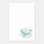  walvis met kwallen en bloemen post-it® notes (Voorkant)