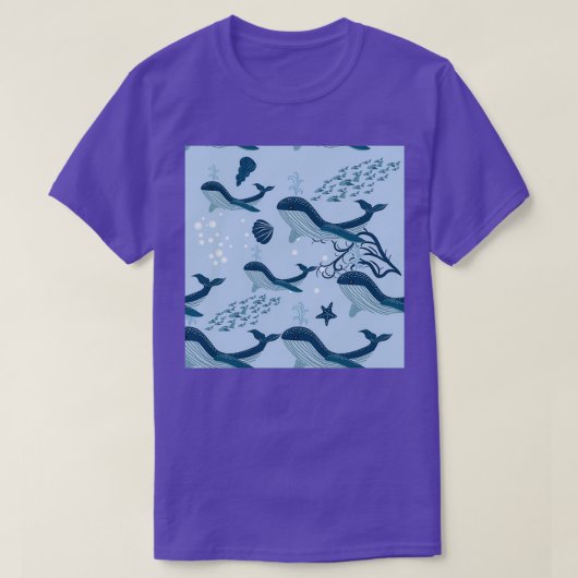 walvis met onderwatermodelzeewier t-shirt (Design voorkant)