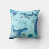 Walvis met scheepvaart kussen (Achterkant)