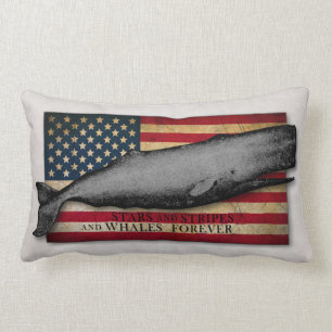  walvis met US Flag Whales Forever Pillow Kussen