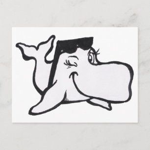 walvis met zonnebrillen Kleur Bord Briefkaart
