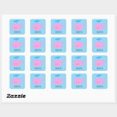 Walvis Naam Sticker, Kinderen Naam Labels (Vel)
