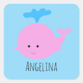Walvis Naam Sticker, Kinderen Naam Labels (Voorkant)