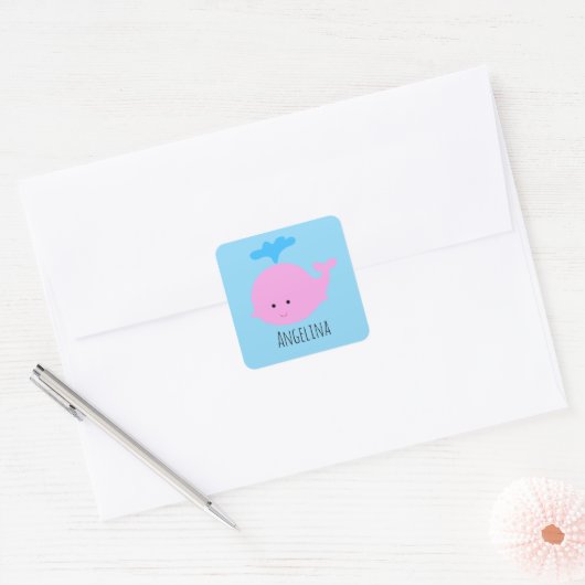 Walvis Naam Sticker, Kinderen Naam Labels (Envelop)