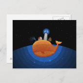 walvis (nacht) briefkaart (Voorkant / Achterkant)