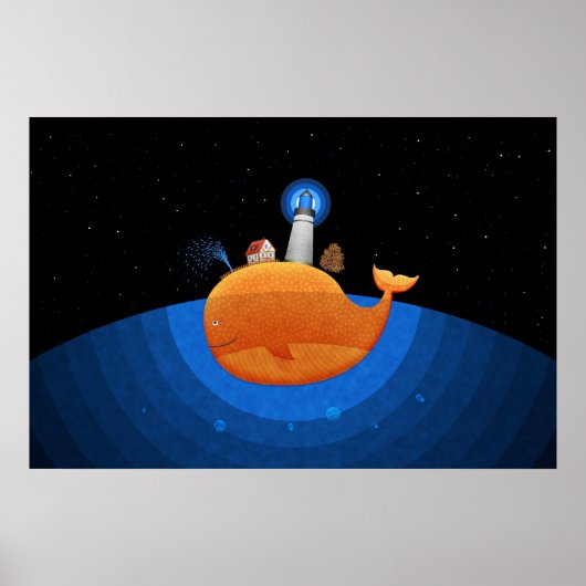 walvis (nacht) poster (Voorkant)