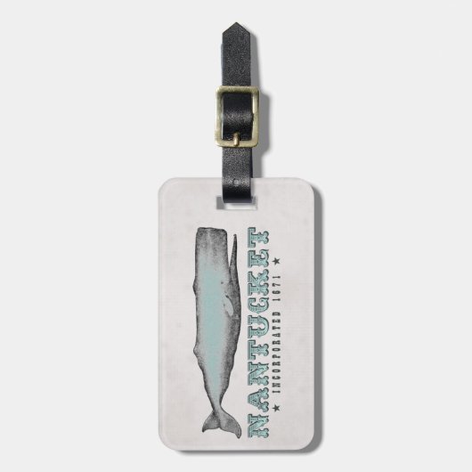  walvis Nantucket MA Inc 1671 Bagagelabel (Voorkant verticaal)