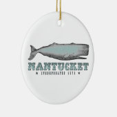  walvis Nantucket Massachusetts Kerstmis Keramisch Ornament (Rechts)