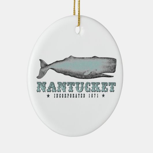  walvis Nantucket Massachusetts Kerstmis Keramisch Ornament (Rechts)