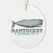 walvis Nantucket Massachusetts Kerstmis Keramisch Ornament (Links)