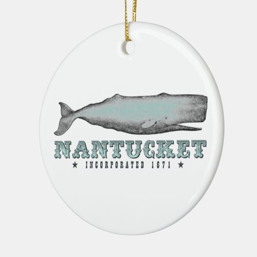  walvis Nantucket Massachusetts Kerstmis Keramisch Ornament (Links)