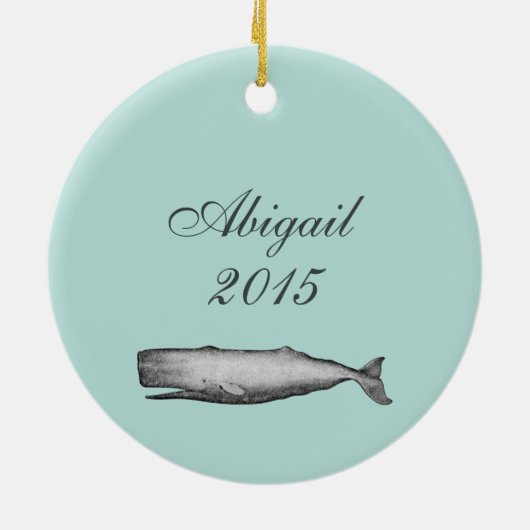  walvis Nantucket Massachusetts Kerstmis Keramisch Ornament (Achterkant)