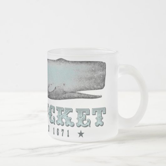 walvis Nantucket Massachusetts MA Inc 1671 Matglas Koffiemok (Rechts)