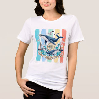 Walvis Nautical Kust Zomer T-Shirt