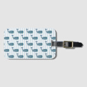 Walvis Nautical Streep Kustpatroon Bagagelabel (Voorkant (horizontaal))
