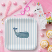 Walvis Nautical Stripe Paper Borden Papieren Bordje (Feest)