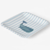 Walvis Nautical Stripe Paper Borden Papieren Bordje (Gebogen)