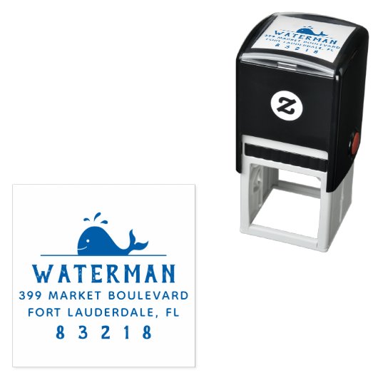 walvis | Nautisch familienaam Retouradres Zelfinktende Stempel (In situ)