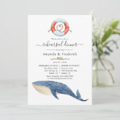 Walvis Nautisch Oefendiner voor de Bruiloft Kaart (Staand voorkant)