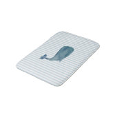 walvis nautische blauwe streep badmat (Gekanteld)
