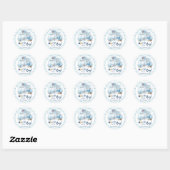 Walvis Nautische Jongen Baby Shower Bedank Je Favo Ronde Sticker (Vel)