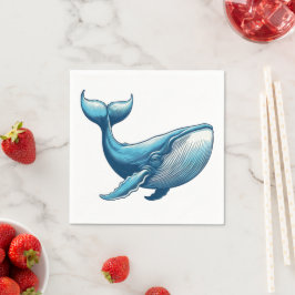 Walvis nautische papieren servetten