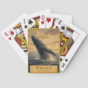 Walvis Noord-Pacifische VINTAGE Pokerkaarten