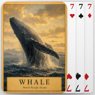 Walvis Noord-Pacifische VINTAGE Pokerkaarten