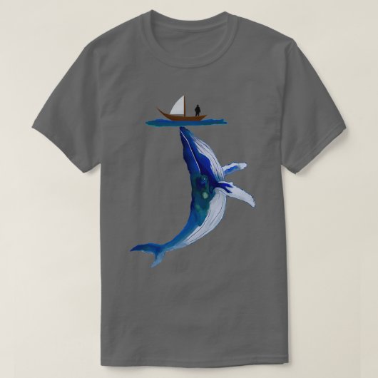 walvis oceaan eenzaam schip t-shirt (Design voorkant)