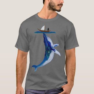 walvis oceaan eenzaam schip t-shirt
