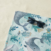 Walvis Oceaan Patroon Strand Handdoek (In situ)