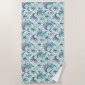 Walvis Oceaan Patroon Strand Handdoek (Voorkant)