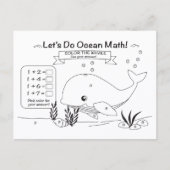 Walvis Oceaan Wiskunde Kleurkaart Briefkaart (Voorkant)