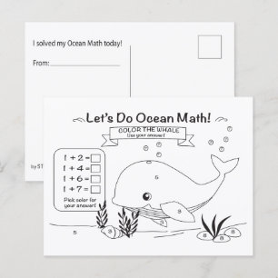 Walvis Oceaan Wiskunde Kleurkaart Briefkaart