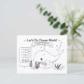 Walvis Oceaan Wiskunde Kleurkaart Briefkaart (Staand voorkant)