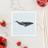 Walvis Ocean Blue Stripe Papier servet (Insitu)