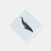 Walvis Ocean Blue Stripe Papier servet (Hoek)