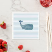 Walvis Ocean Blue Stripe Papier servet (Insitu)