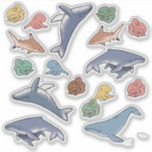 Walvis Octopus & Haaien stickers (Voorkant)
