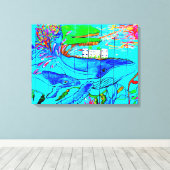 walvis omwikkeld doek canvas afdruk (Insitu (Houten vloer))